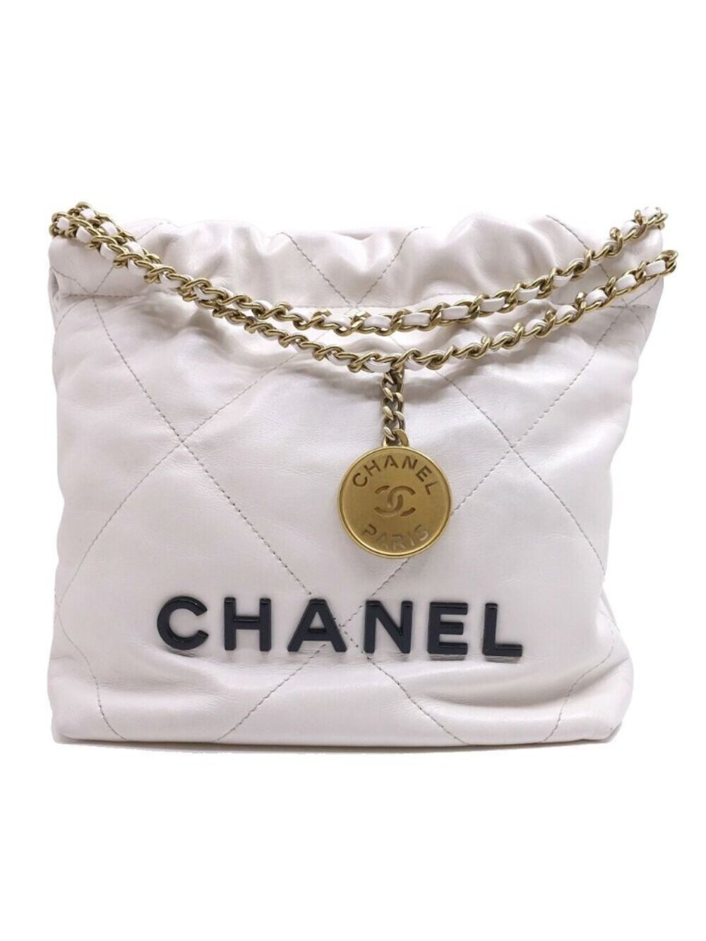 Chanel Shiny Calfskin WH GD Shoulder Bag 2-Way